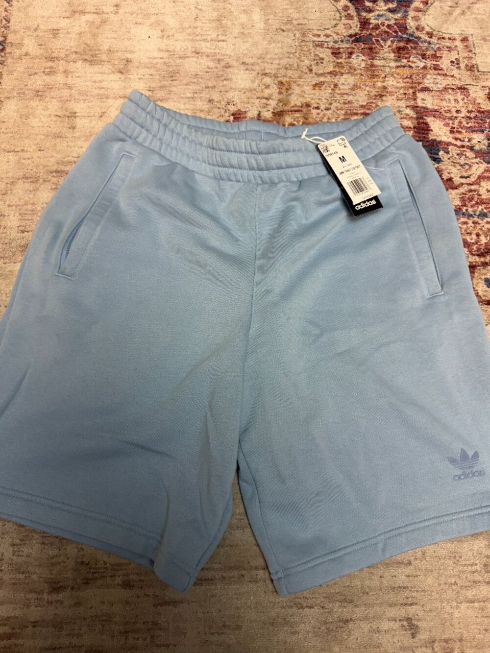 adidas original Men’s light blue Sweat short Shorts Size M Brand New!!